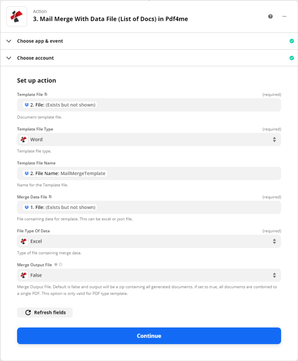 Zapier'de adres mektup birleştirme eylemleri