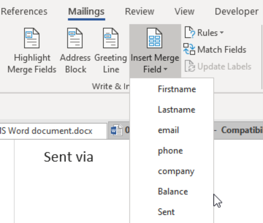 Microsoft Word'de birleştirme alanı nasıl eklenir