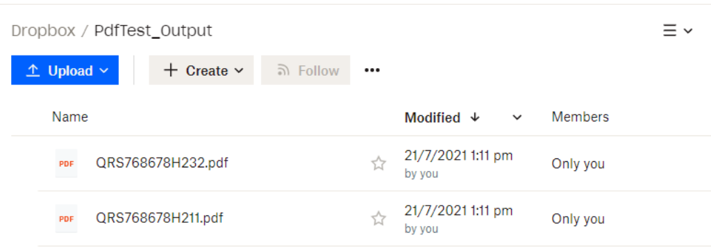Dropbox'ta oluşturulan dosyalar