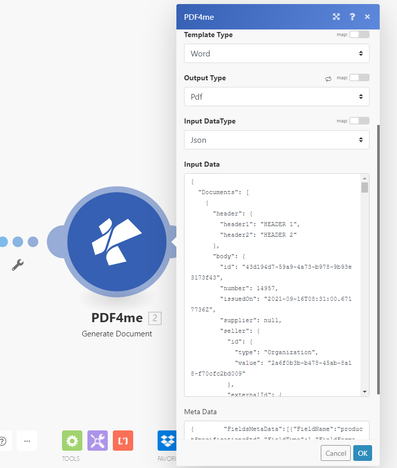 Dokument mit pdf4me generieren