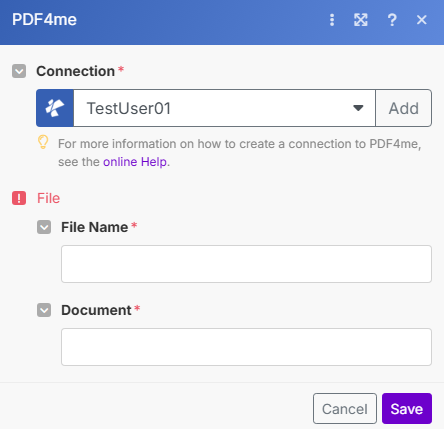 PDF vereinfachen Modul in Make