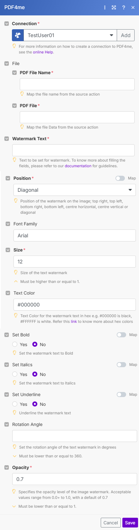 Bild - Textwasserzeichen in Make hinzufügen