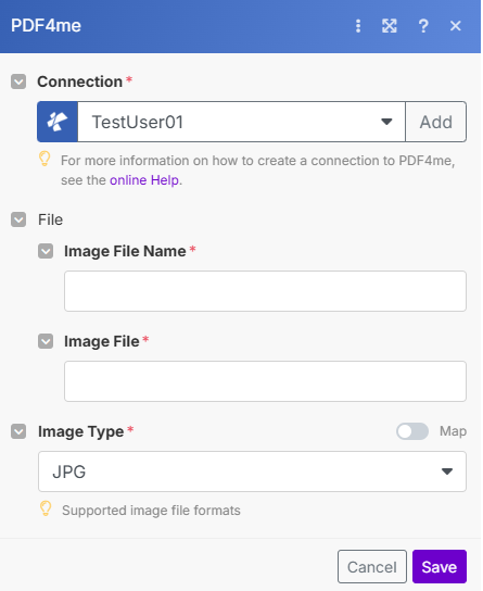 Bild - Metadaten-Modul in Make