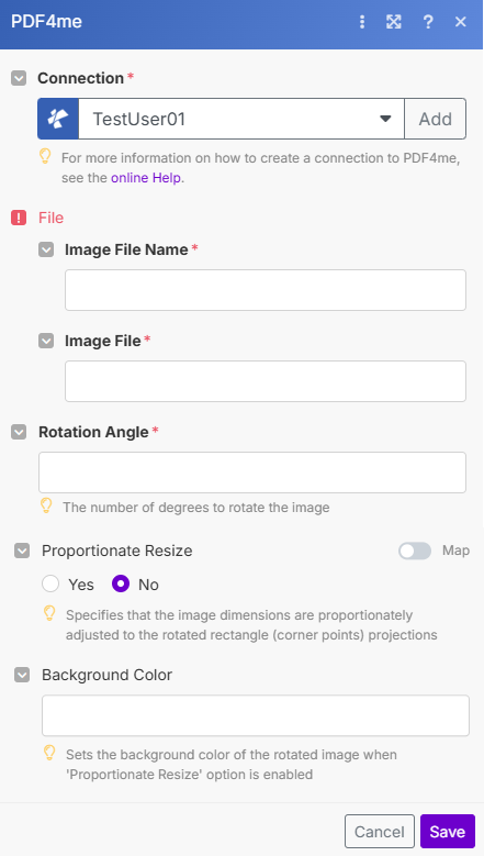 Bild-Drehmodul in Make