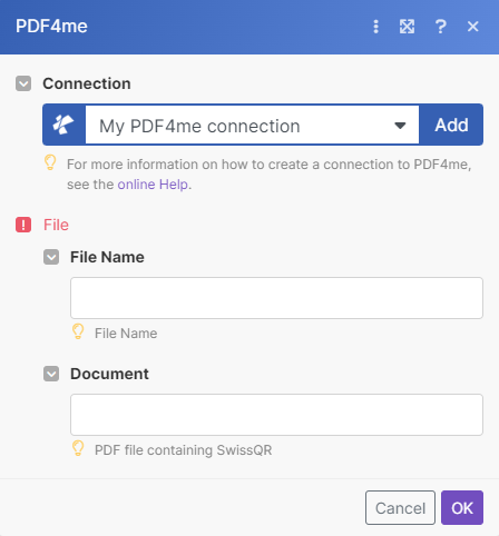 SwissQR-Code-Modul in Make lesen