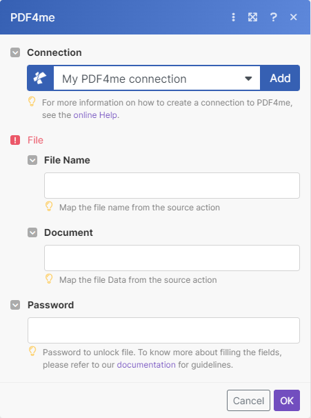Passwort aus PDF-Modul in Make entfernen
