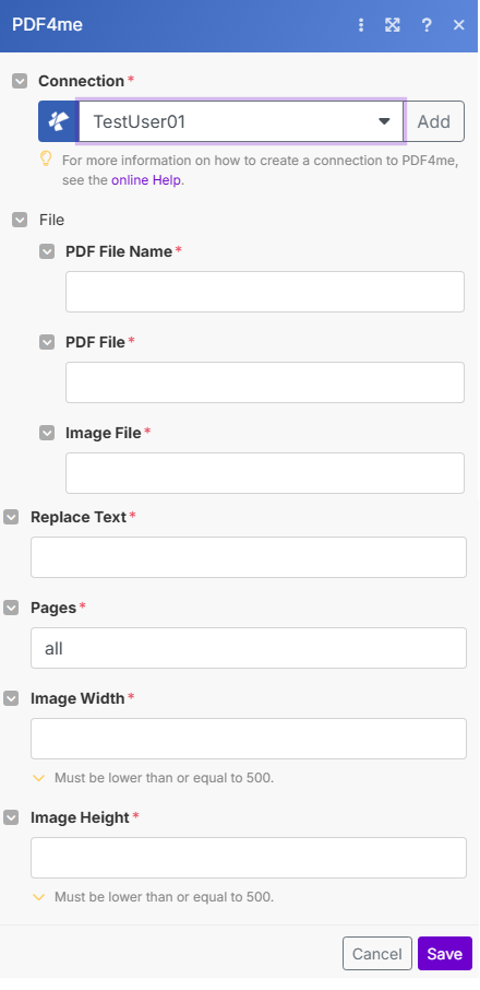 Text durch Bild-Modul in Make ersetzen