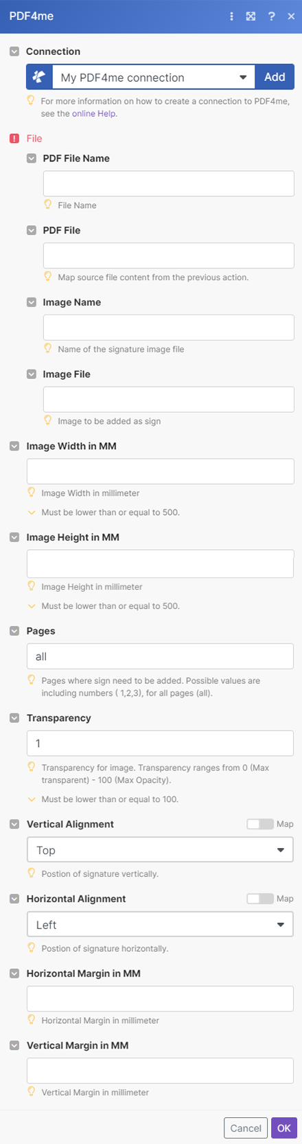 PDF-Modul in Make signieren