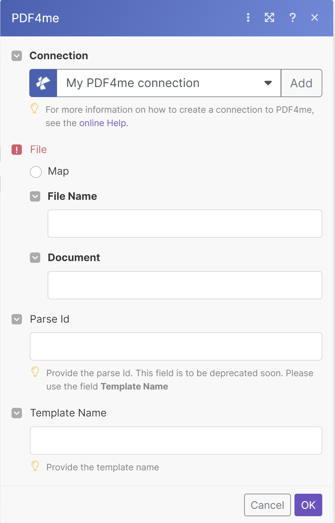 Dokument analysieren-Modul in Make