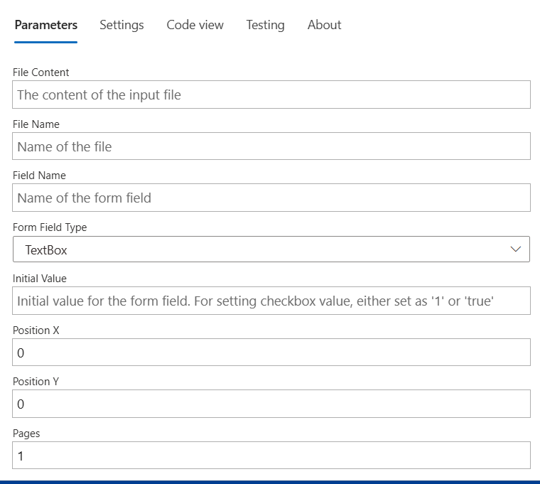 Add Form Field to PDF action
