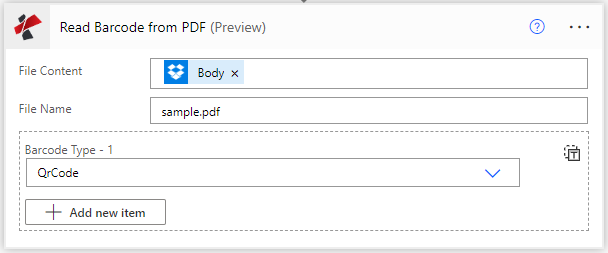 PDF'den barkod okuma eylemi için Power Automate
