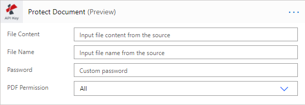Protect Document action