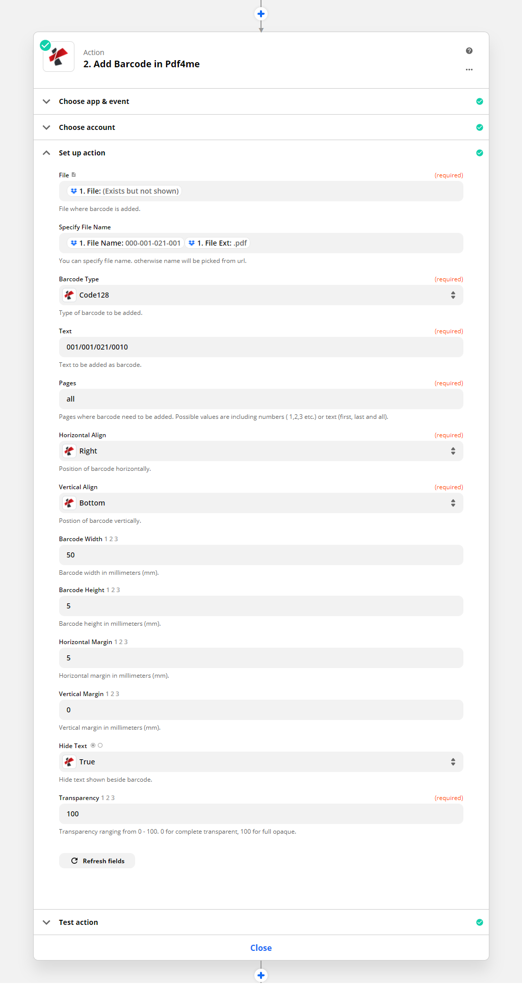 Adicionar código de barras ou código QR ao PDF