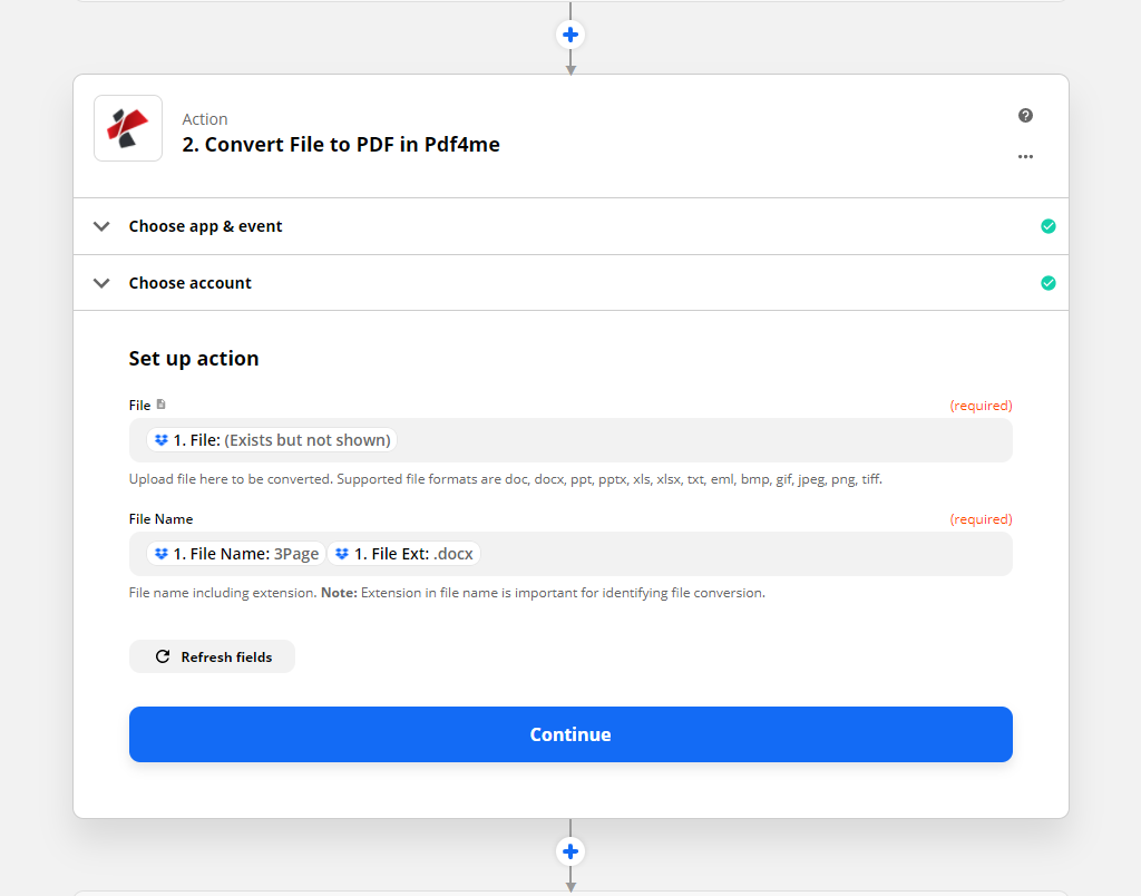 Converter para PDF no Zapier
