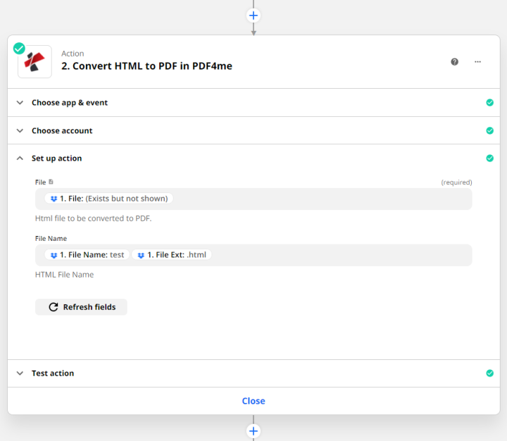 Converter HTML para PDF com Zapier